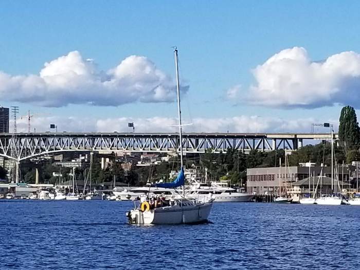 it's a boat with it's fenders down!