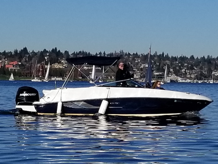 it's a boat with it's fenders down!