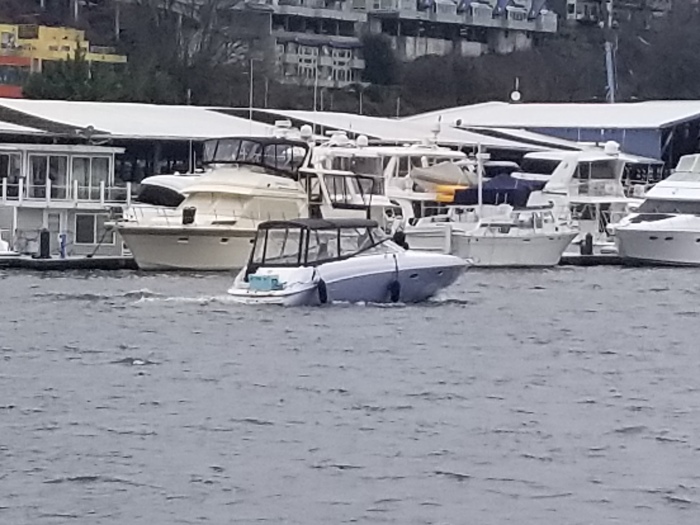 it's a boat with it's fenders down!