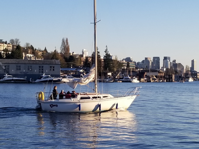 it's a boat with it's fenders down!