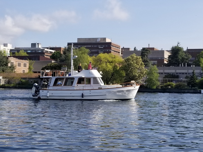 it's a boat with it's fenders down!