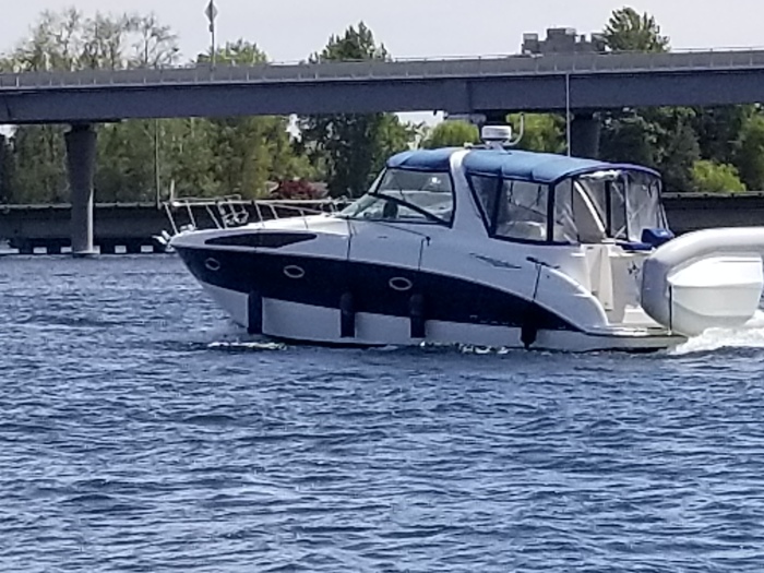 it's a boat with it's fenders down!