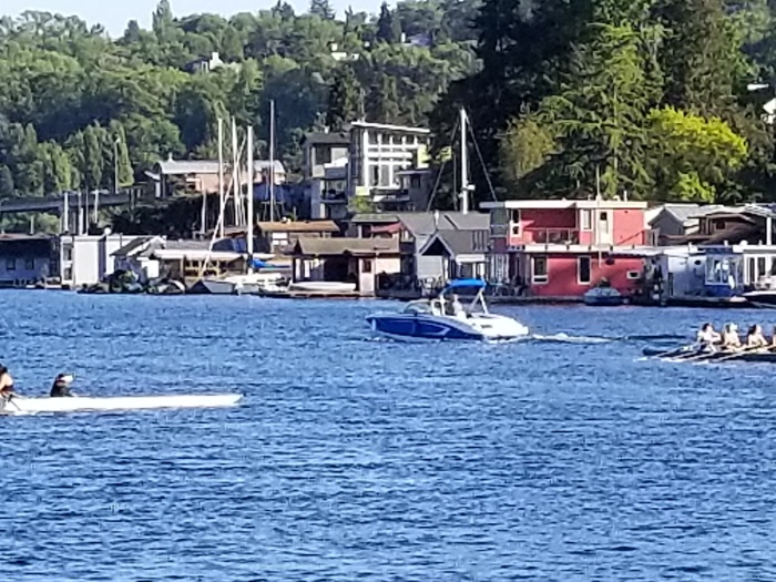 it's a boat with it's fenders down!