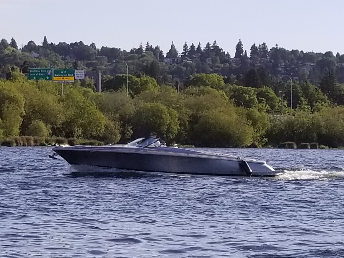 it's a boat with it's fenders down!