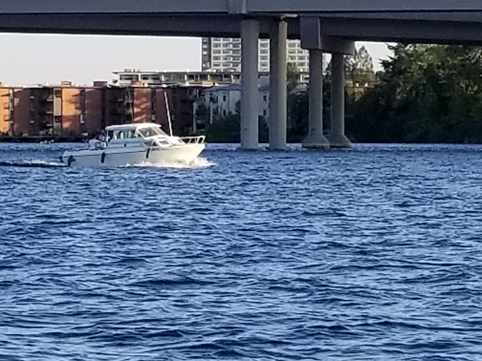 it's a boat with it's fenders down!