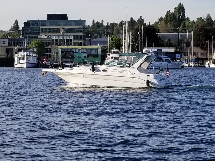 it's a boat with it's fenders down!