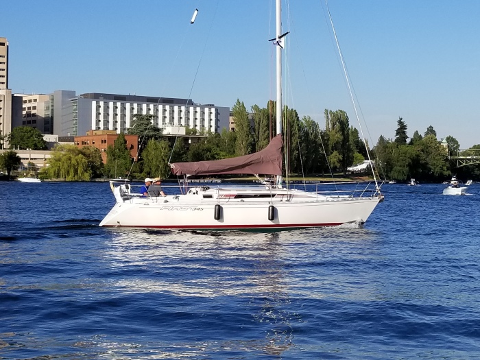 it's a boat with it's fenders down!