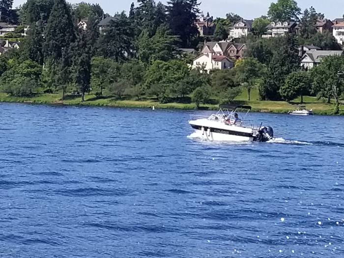 it's a boat with it's fenders down!