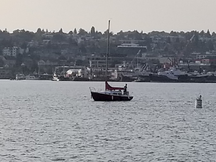 it's a boat with it's fenders down!