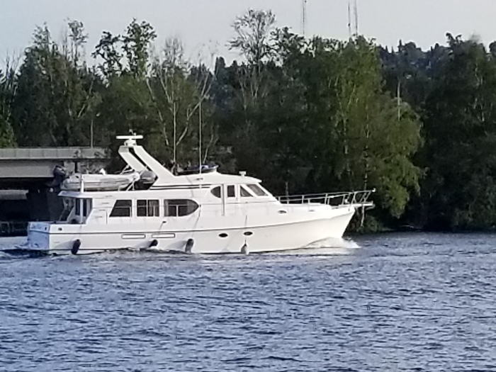 it's a boat with it's fenders down!