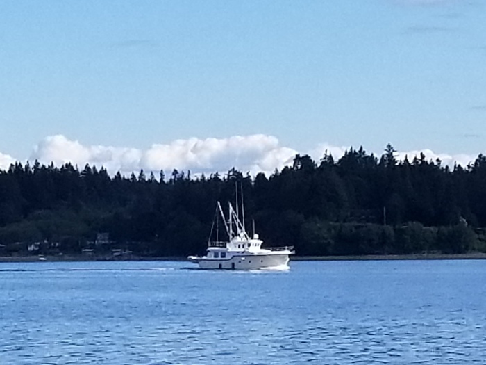 it's a boat with it's fenders down!