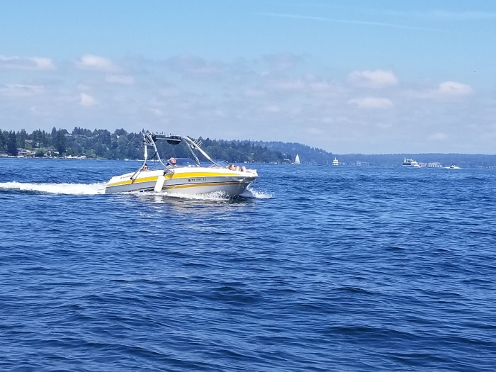 it's a boat with it's fenders down!