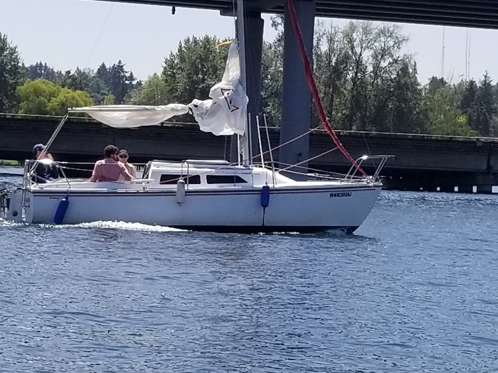 it's a boat with it's fenders down!