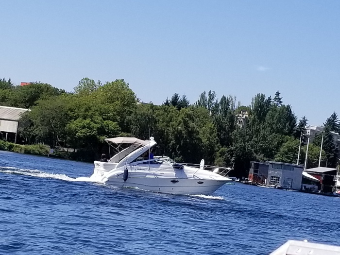 it's a boat with it's fenders down!